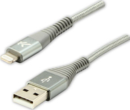 Kabllo USB Logo USB A në Lightning, 2 m, 2.4A, argjendtë