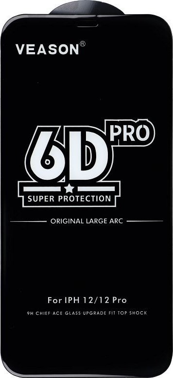 Mbrojtës ekrani Veason Tempered Glass 6D Pro, për iPhone 12 Pro Max, 0.2 mm, i zi