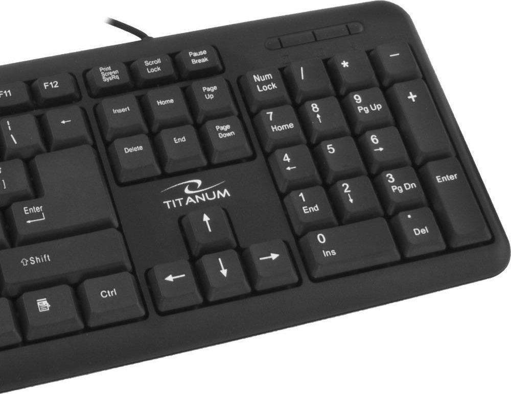 Tastierë me kabllo Titanum TK101, e zezë