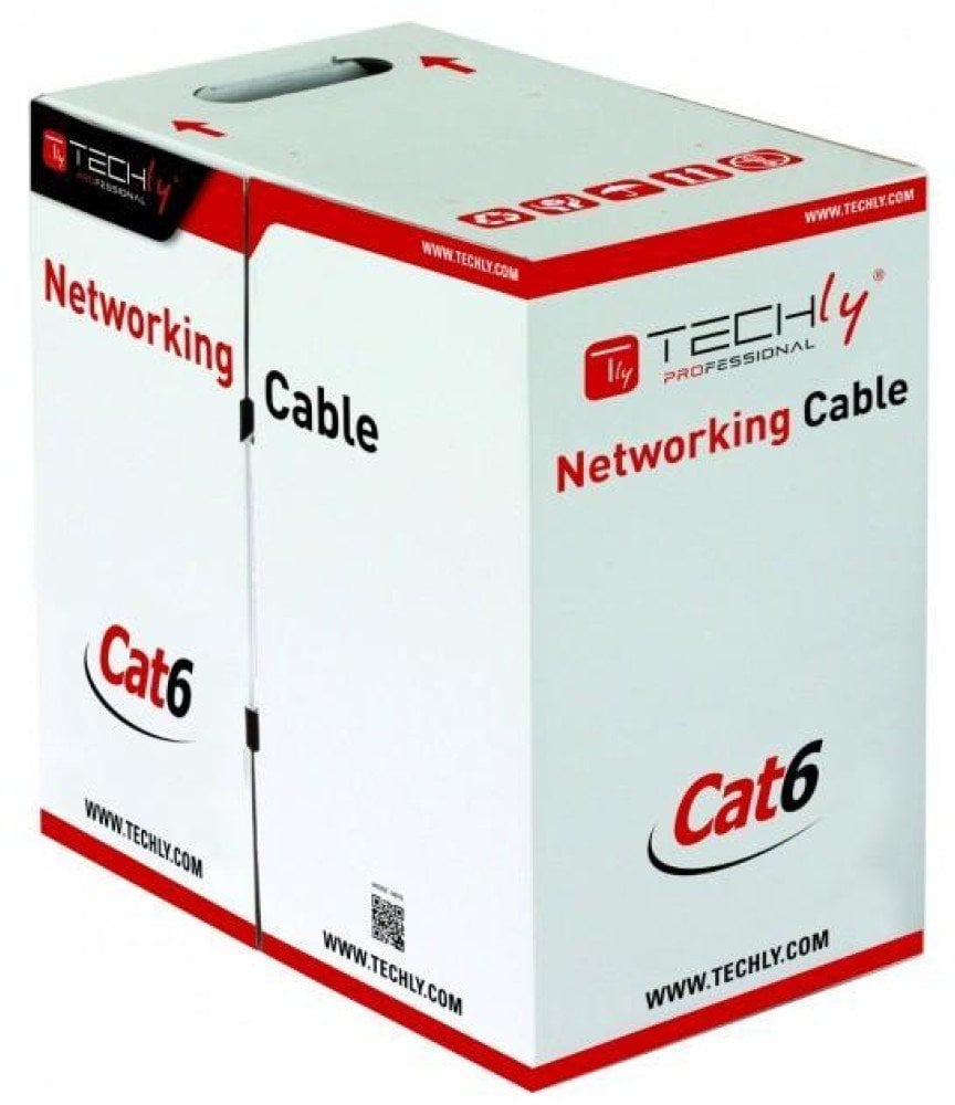 Kabllo rrjeti Techly ITP C6U FL, CAT6 U UTP, 305m, gri