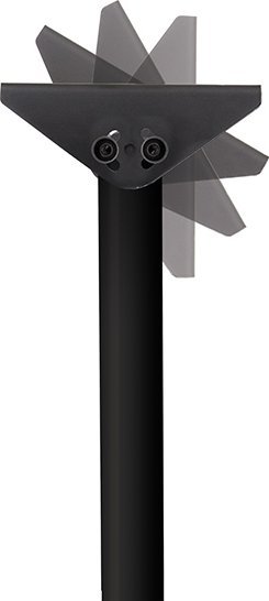 Mbajtëse tavanore B-Tech BT7808/B, për tuba Ø50mm, rrotullim 90°, e zezë