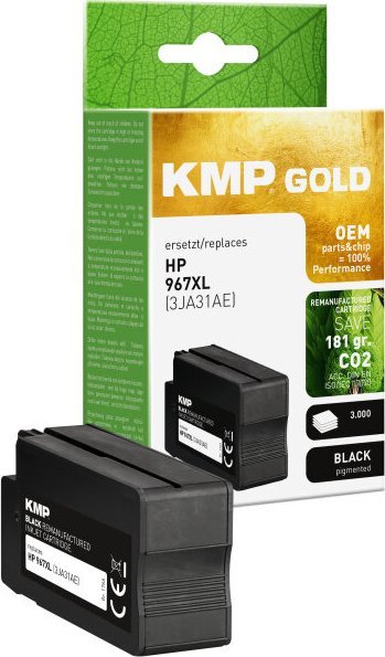Патрон боја KMP GOLD HP 967XL 3JA31AE, 3000 страници, црн, обновен