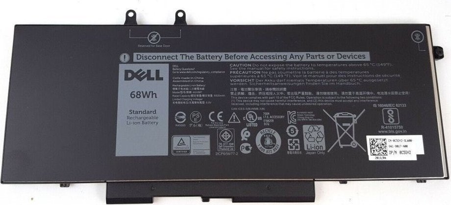 Bateri laptopi Dell 68Wh, litium, e zezë