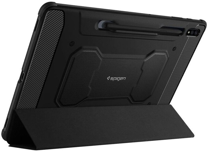 Spigen заштитна футрола Rugged Armor за Samsung Galaxy Tab S7+, црна
