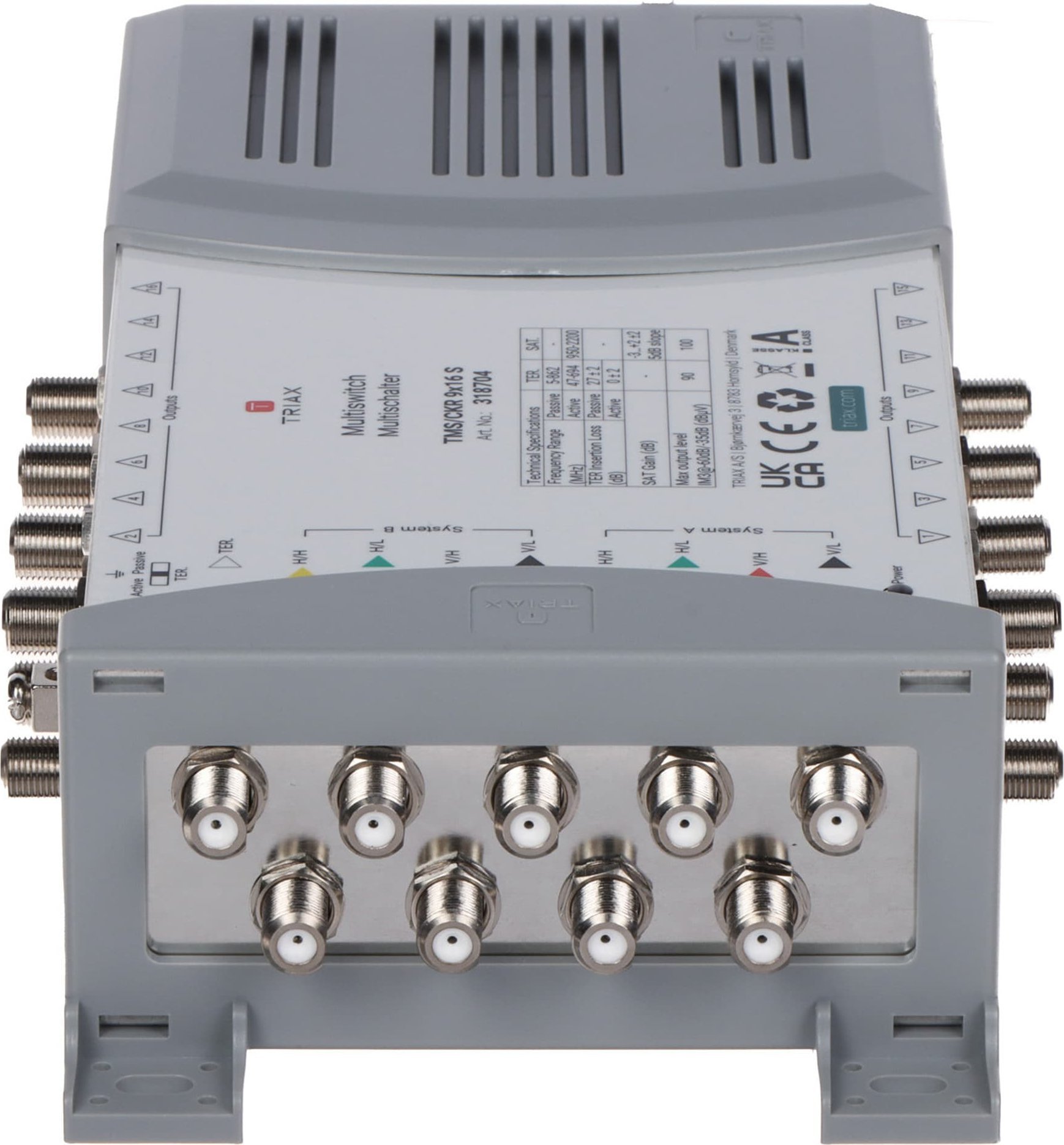 Multiswitch satelitor TRIAX TMS CKR 9x16S, 8 SAT, 1 hyrje tokësore, me furnizim energjie