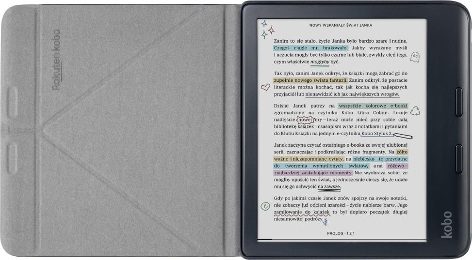 Këllëf Rakuten Kobo SleepCover për Libra Colour, 7", folio, i zi