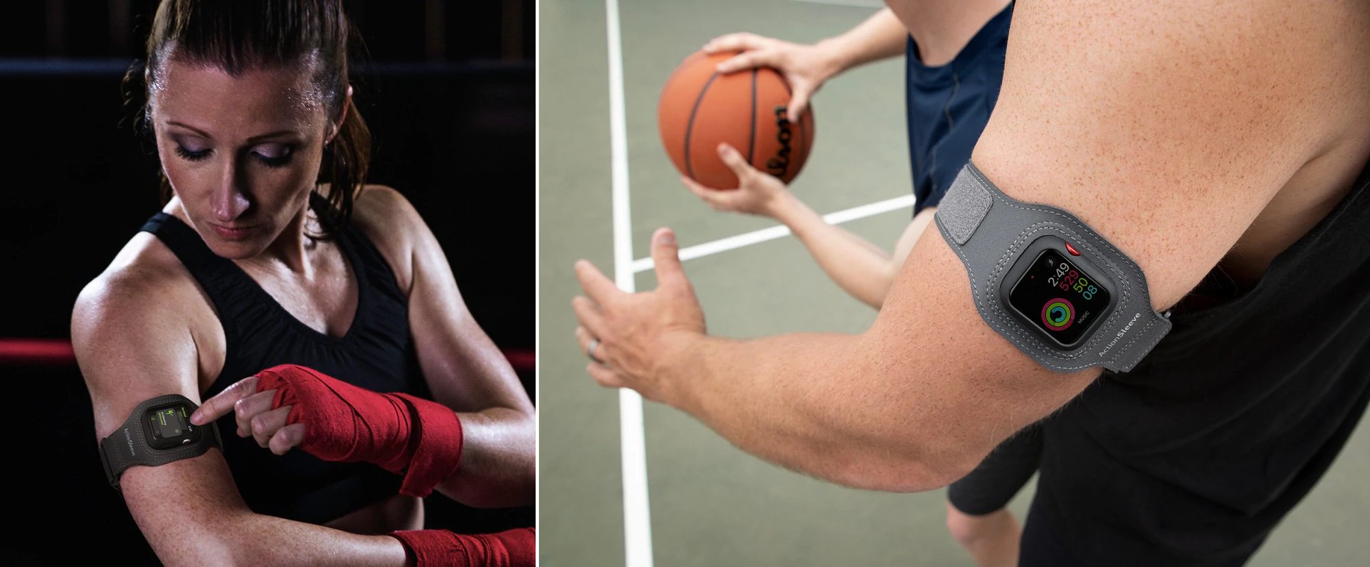 Mbajtëse krahu Twelve South ActionSleeve 2 për Apple Watch 41mm, kornizë mbrojtëse, e zezë