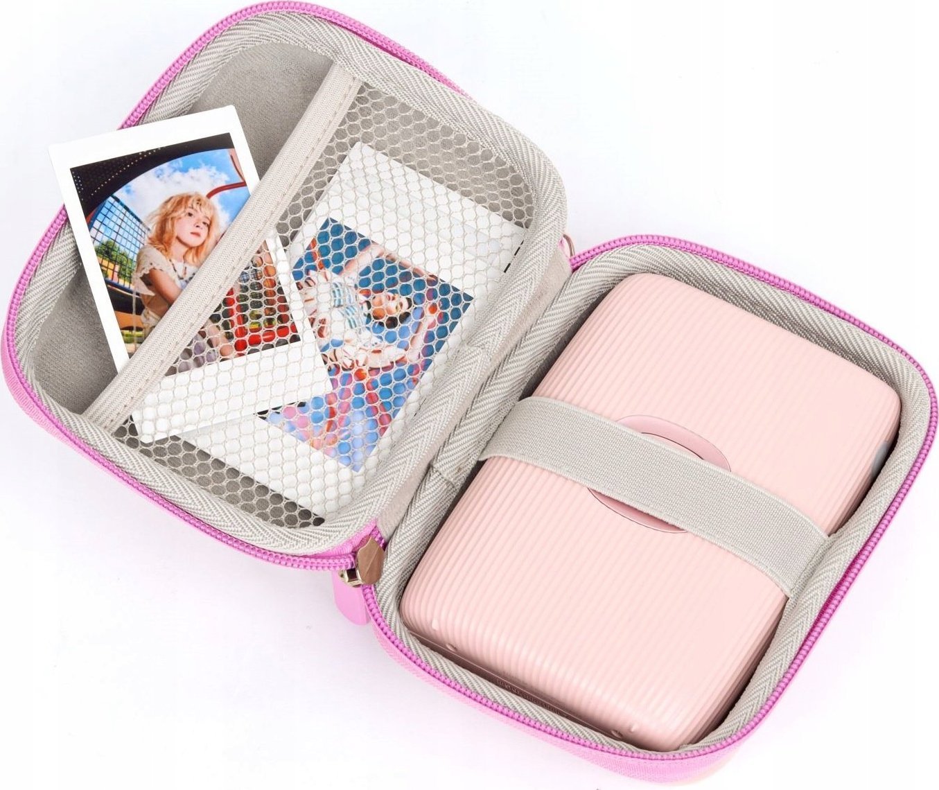 Etui për aparat LoveInstant, për Instax Mini Evo Mini LiPlay Mini Link, rezistent ndaj ujit, rozë me shkëlqim