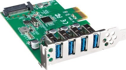 Kartelë PCI Express Lanberg PCE-US3-004, 4x USB 3.1 Gen 1, 5 Gbps, e zezë