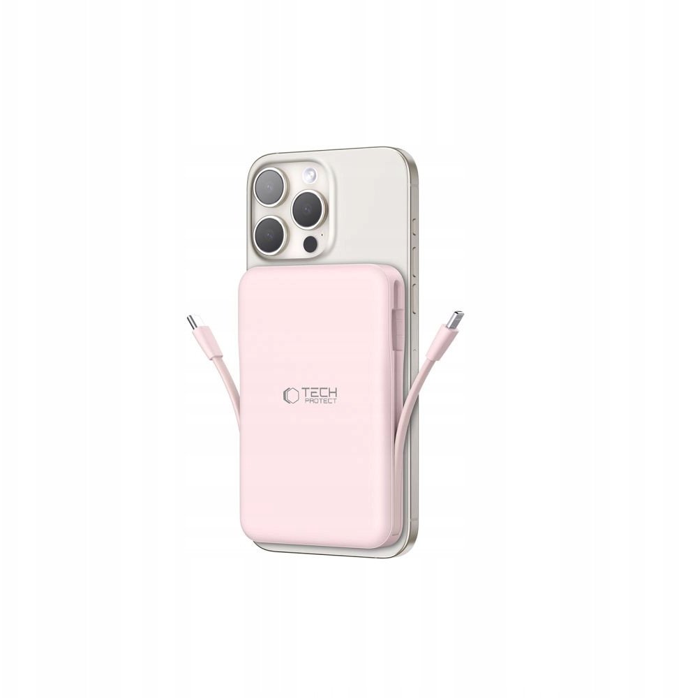 Power bank Tech-Protect PB31 LifeMag, 10000mAh, MagSafe, розова