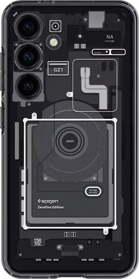 Futrolla Spigen Ultra Hybrid Zero One për Samsung Galaxy S24, TPU dhe polikarbonat, mbrojtje ndaj goditjeve, gri