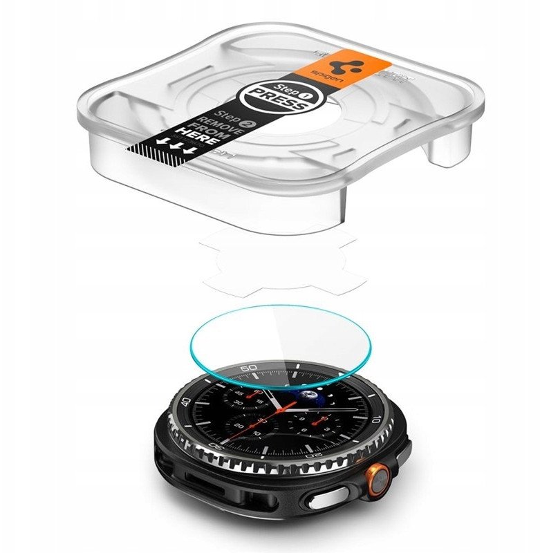 Xham mbrojtës Spigen Glas.tR EZ Fit, për Samsung Galaxy Watch8 Classic, set 2 copë, transparent
