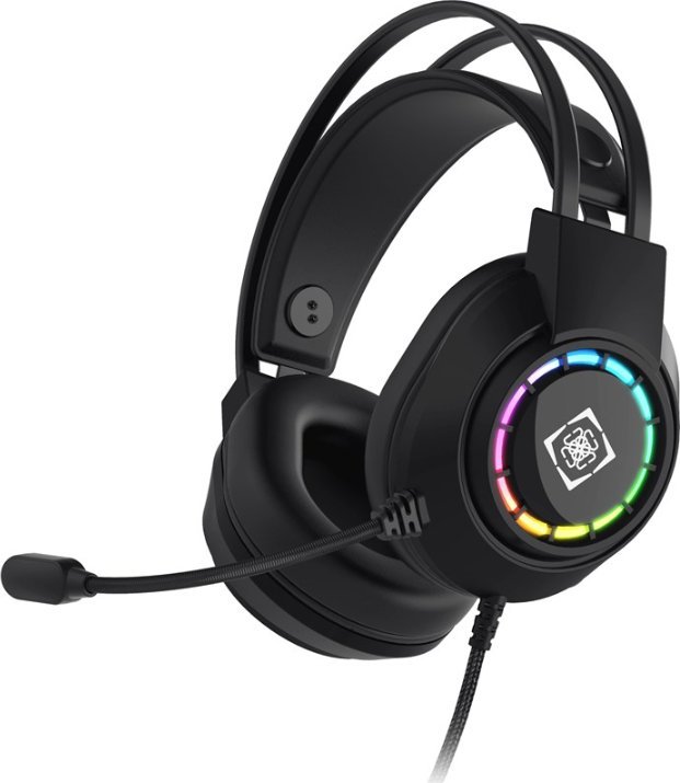 Kufje gaming Deltaco DH220, USB, stereo, RGB, të zeza