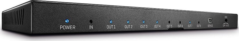 Splitter video HDMI Lindy 38237, 1 në 8, 4K, i zi