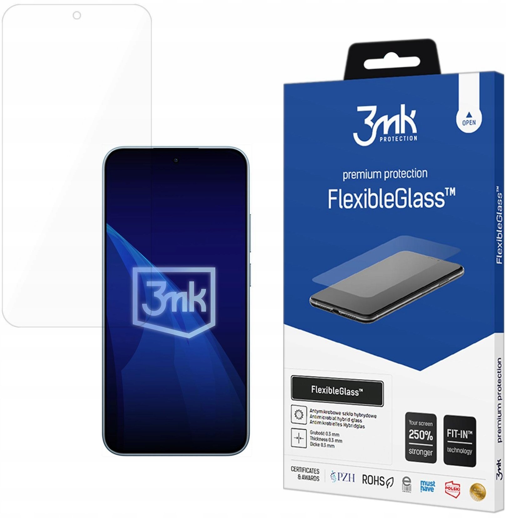 Mbrojtës ekrani 3MK FlexibleGlass për Xiaomi Redmi Note 15 Pro 5G, xham hibrid fleksibël, full glue, transparent