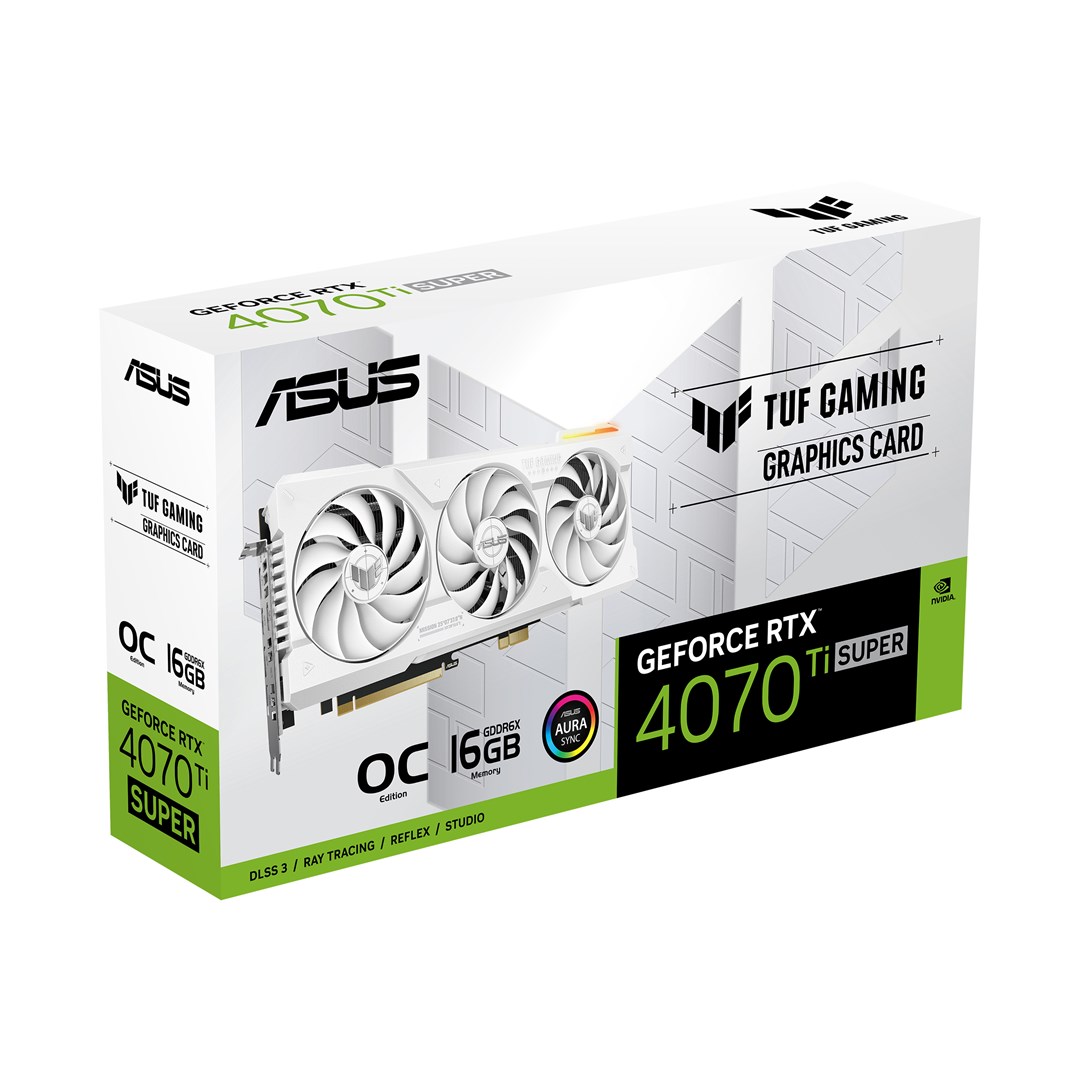Kartelë grafike ASUS GeForce RTX 4070 Ti SUPER BTF TUF OC, 16GB, e bardhë