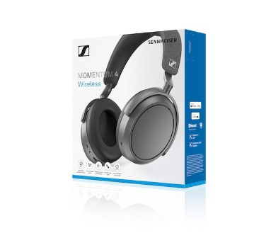 Kufje Sennheiser Momentum 4, Bluetooth, me Anulim të Zhurmës, të zeza