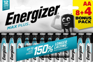 Bateri alkaline Energizer Max Plus LR06 AA, paketim 12 copë