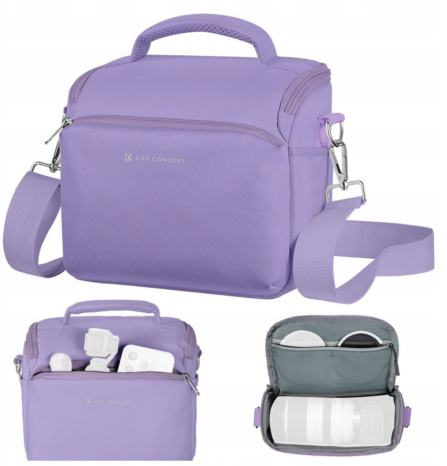 Çantë sling fotografike K&amp;F Concept KF13.179V7, 5L, për DSLR dhe dron, vjollcë