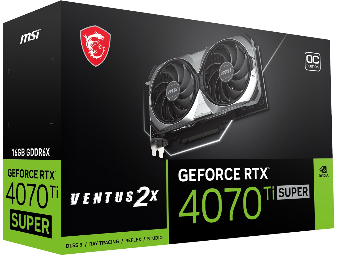 Kartë grafike MSI VENTUS NVIDIA GeForce RTX 4070 Ti SUPER, OC, 16 GB GDDR6X