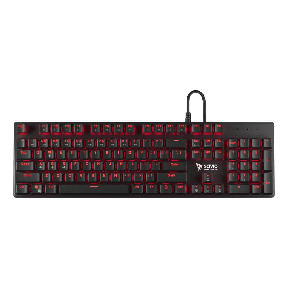 Tastierë mekanike Gaming Savio Tempest RX FULL, USB, e kuqe / e zezë