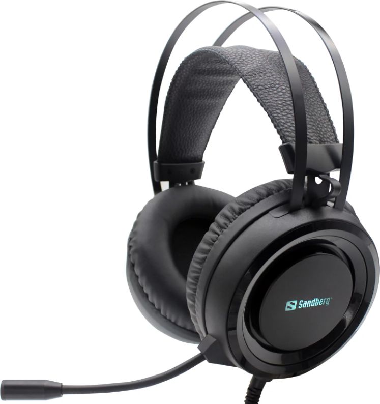 Kufje gaming Sandberg Dominator, stereo, me mikrofon, të zeza