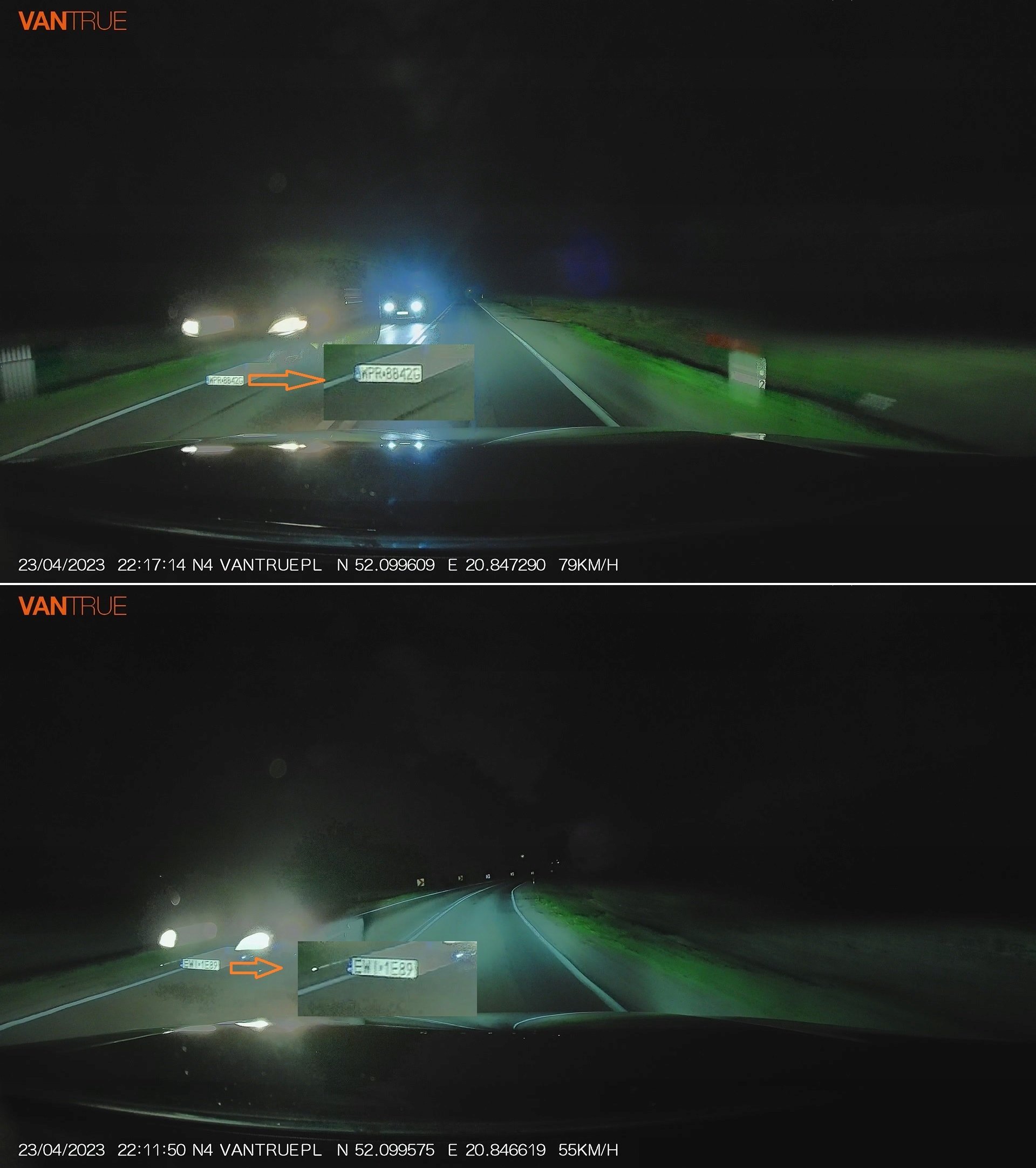 Камера за сигурност за автомобил Vantrue N4 Pro, 3 канали, 4K, црна