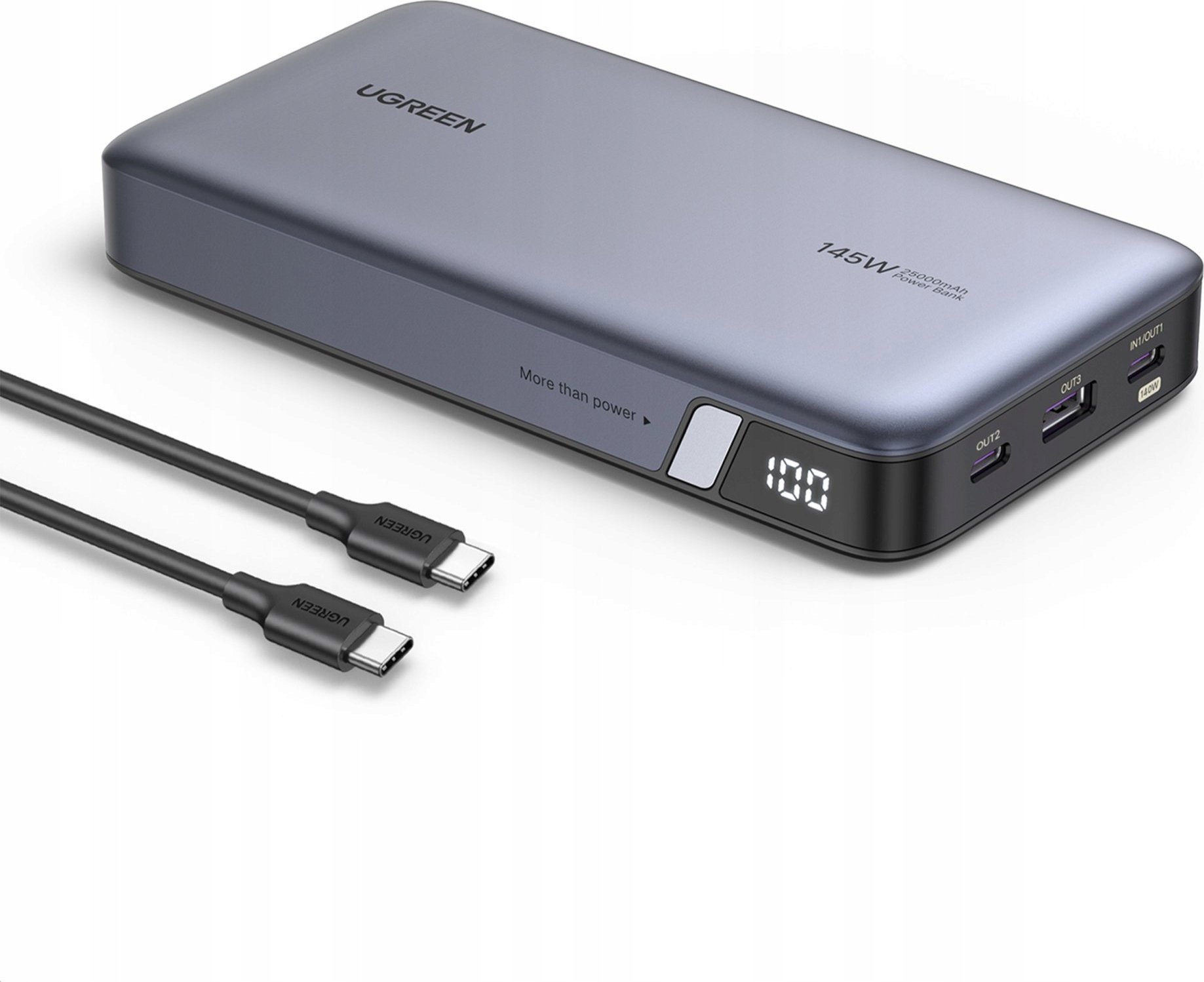 Power bank Ugreen 90597A, 25000 mAh, PD 3.1 QC 3.0, gri