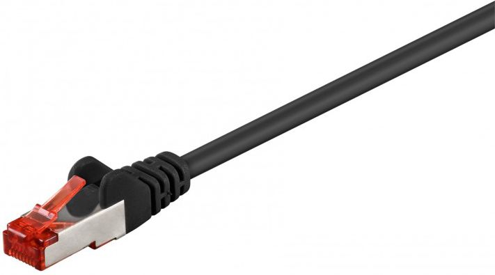 Kabllo patchcord Goobay CAT6, S/FTP, 2m, e zezë