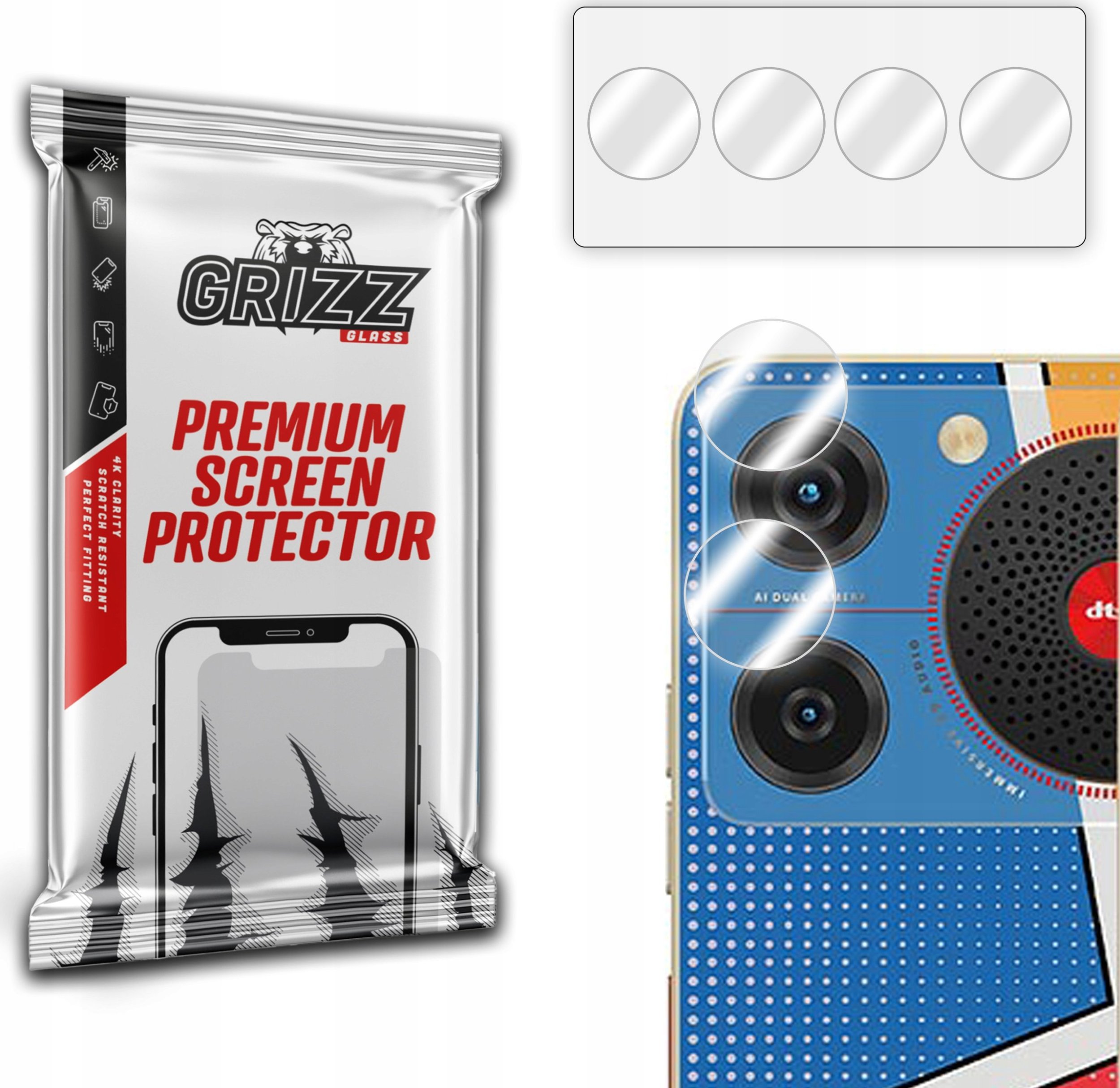 Xham mbrojtës kamerë Nubia Music, 2 copë, hibrid, transparent