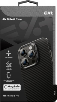 Mbrojtëse telefoni Next One Carbon Case, për iPhone 15 Pro, MagSafe, e zezë
