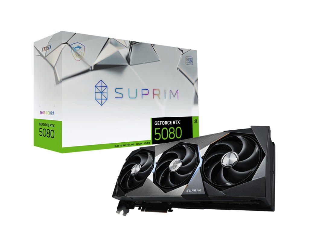 Kartelë grafike MSI GeForce RTX 5080 Suprim SOC 16GB GDDR7 PCI-Express