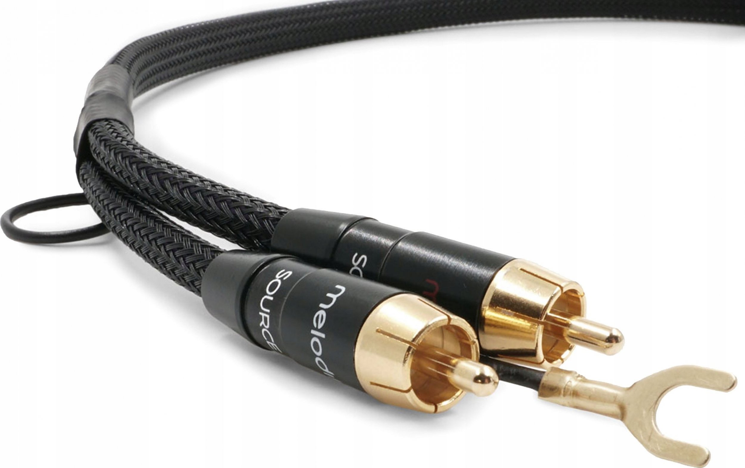 Kabllo audio Melodika MDPHD05, 2xRCA Phono me tokëzim, 0.5m, e zezë