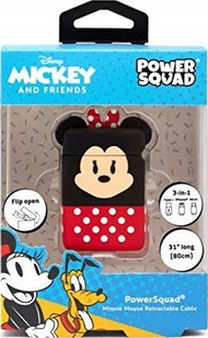 Kabllo USB Thumbs Up PowerSquad Minnie Mouse, 0.6m, USB A në USB C Micro USB Lightning, e zezë