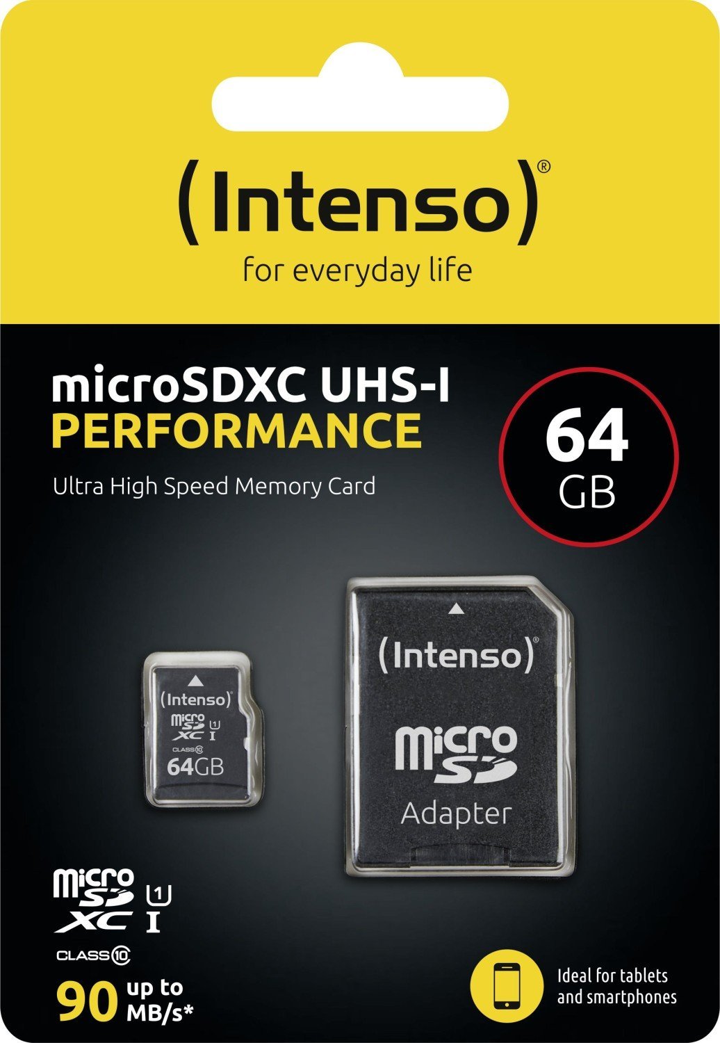 Kartë memorike Intenso Performance MicroSDXC, 64GB, Class 10 UHS I U1