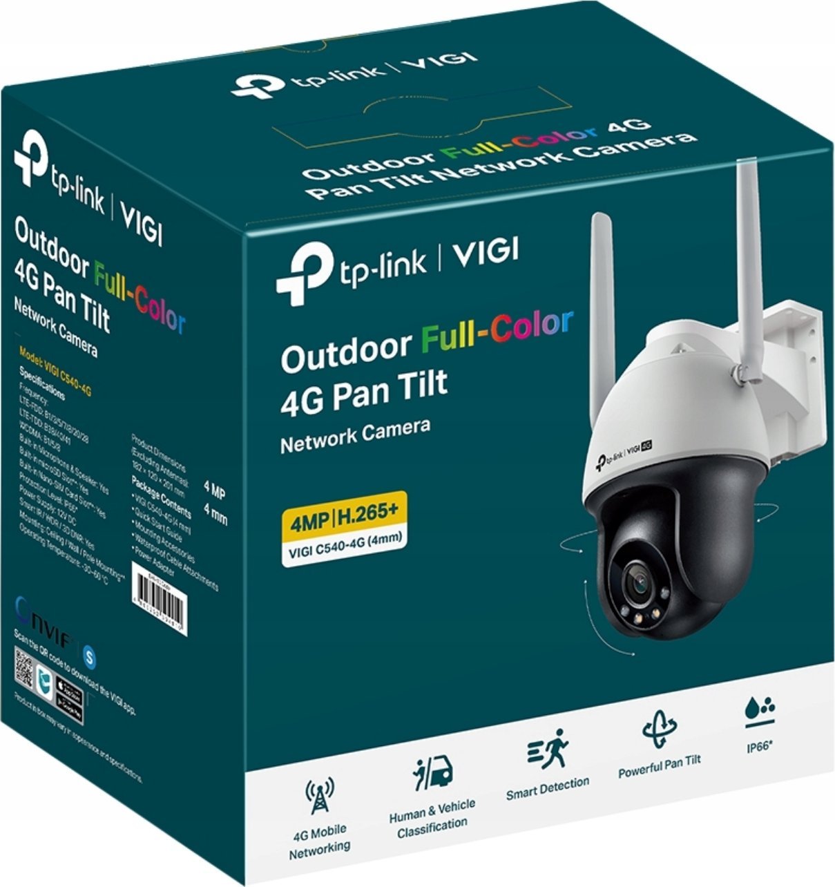 Kамера за безбедност TP-Link VIGI C540-4G, 4MP, 4G LTE, бела