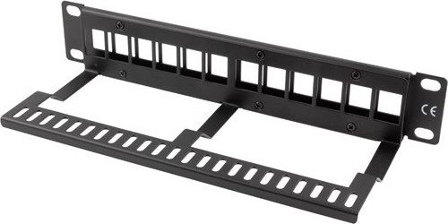 Panel për organizim kabllosh Lanberg 1U 10" Empty 12x, i zi