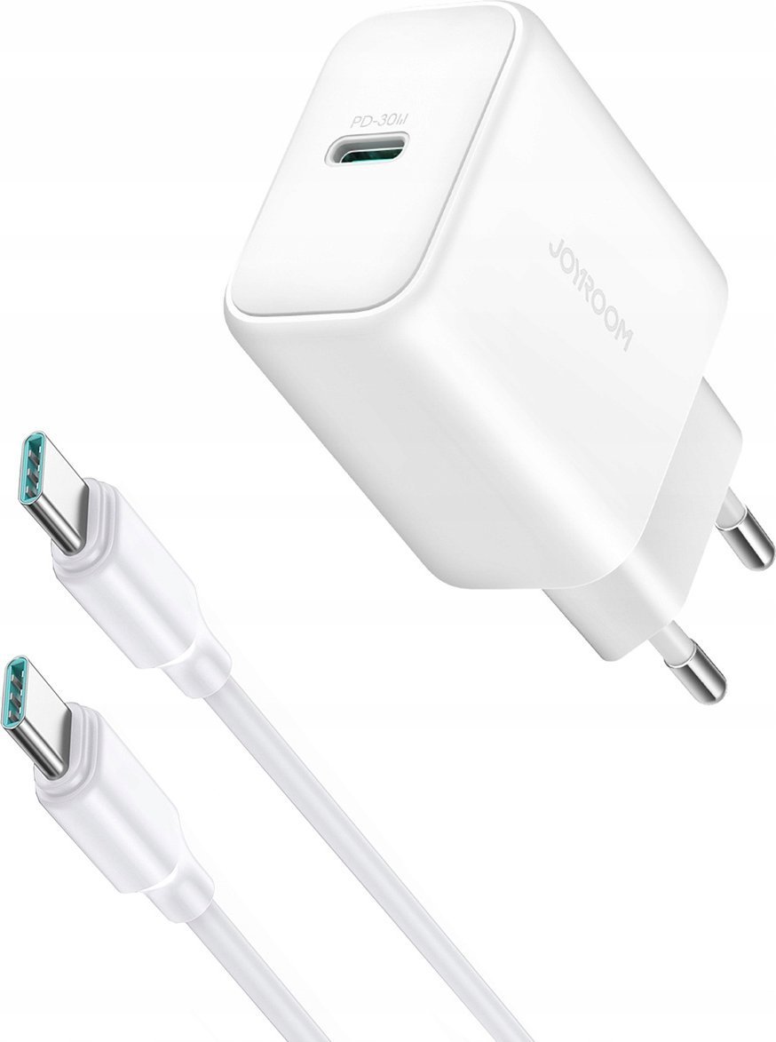 Karikues muri Joyroom JR-TCF24, USB-C PD 30W, me kabllo USB-C 1m, i bardhë