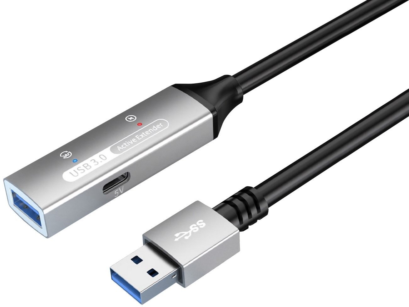 Kabllo zgjatuese USB PremiumCord Active, 5m, USB 3.2 Gen 1 5 Gbit/s, alumini