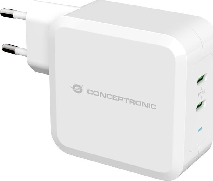 Ngarkues USB Conceptronic ALTHEA, 2 porta USB C, 100W GaN, i bardhë