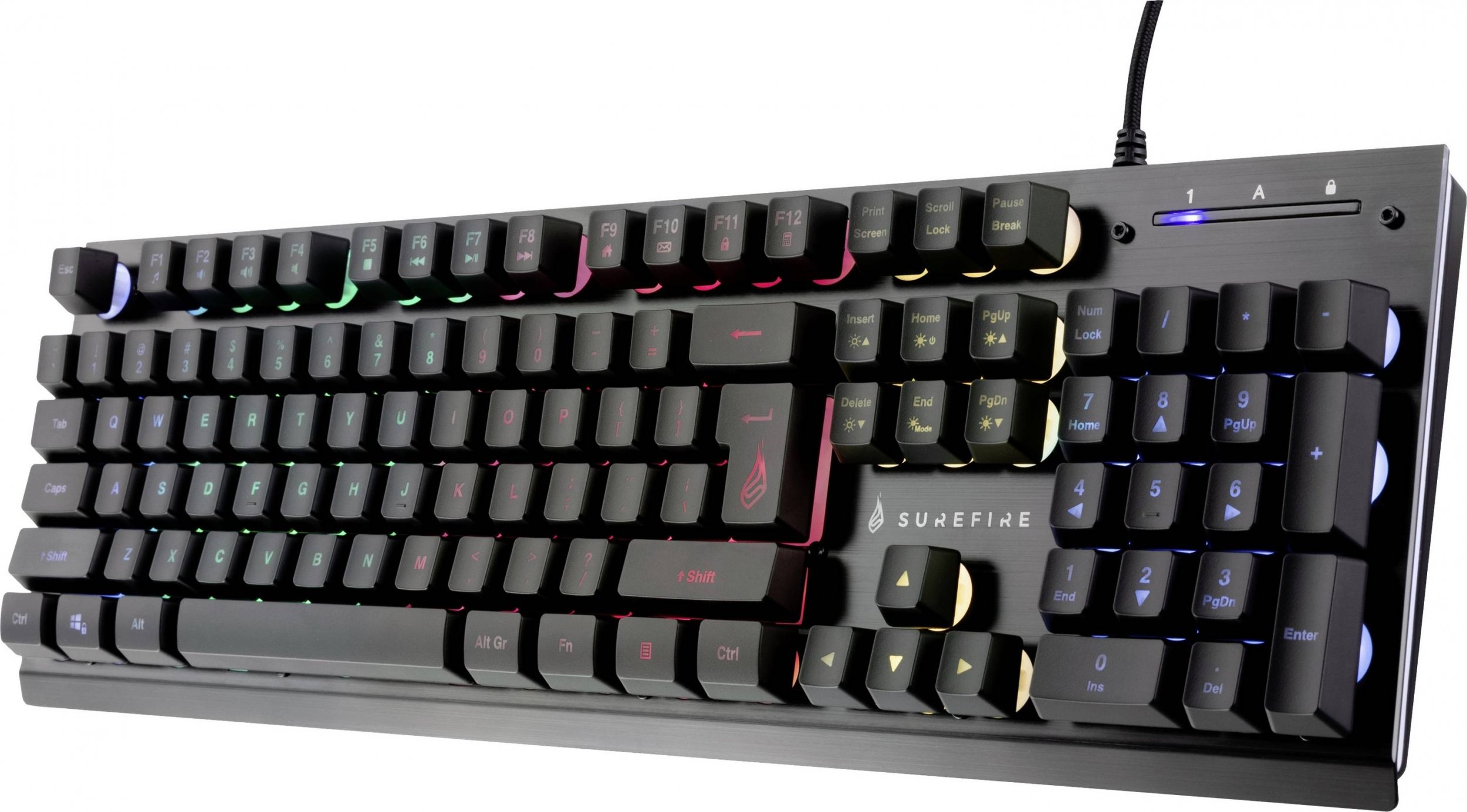 Tastierë gaming Surefire KingPin X2, USB, ndriçim RGB, e zezë