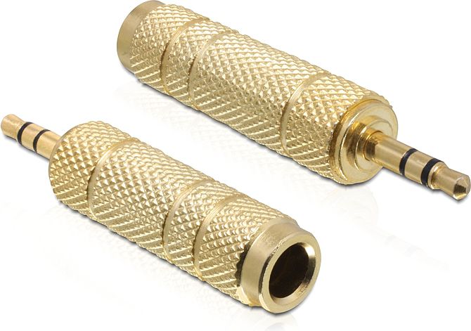 Përshtatës AV Delock Jack 3.5 mm - Jack 6.3 mm, i artë