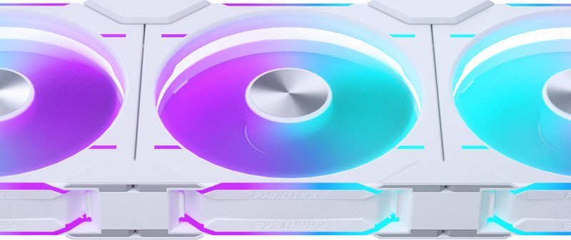 Ventilatorë PC Phanteks D30 140mm, D RGB Reverse, set 3 copë, të bardhë