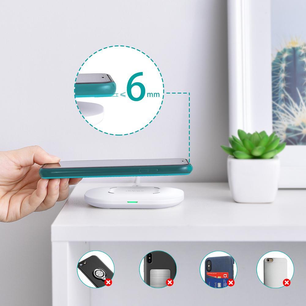 Karikues wireless Choetech T550-F, QC 3.0, 15W, i bardhë + adapter 18W