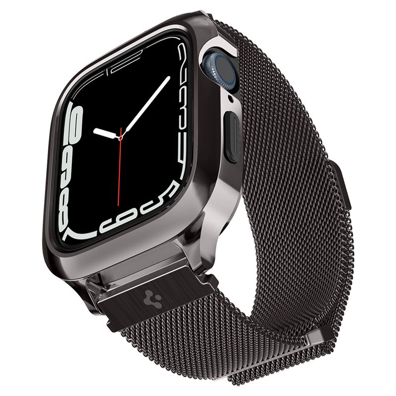 Mbrojtëse Spigen Metal Fit Pro për Apple Watch 9/8/7, 45mm, e hirtë