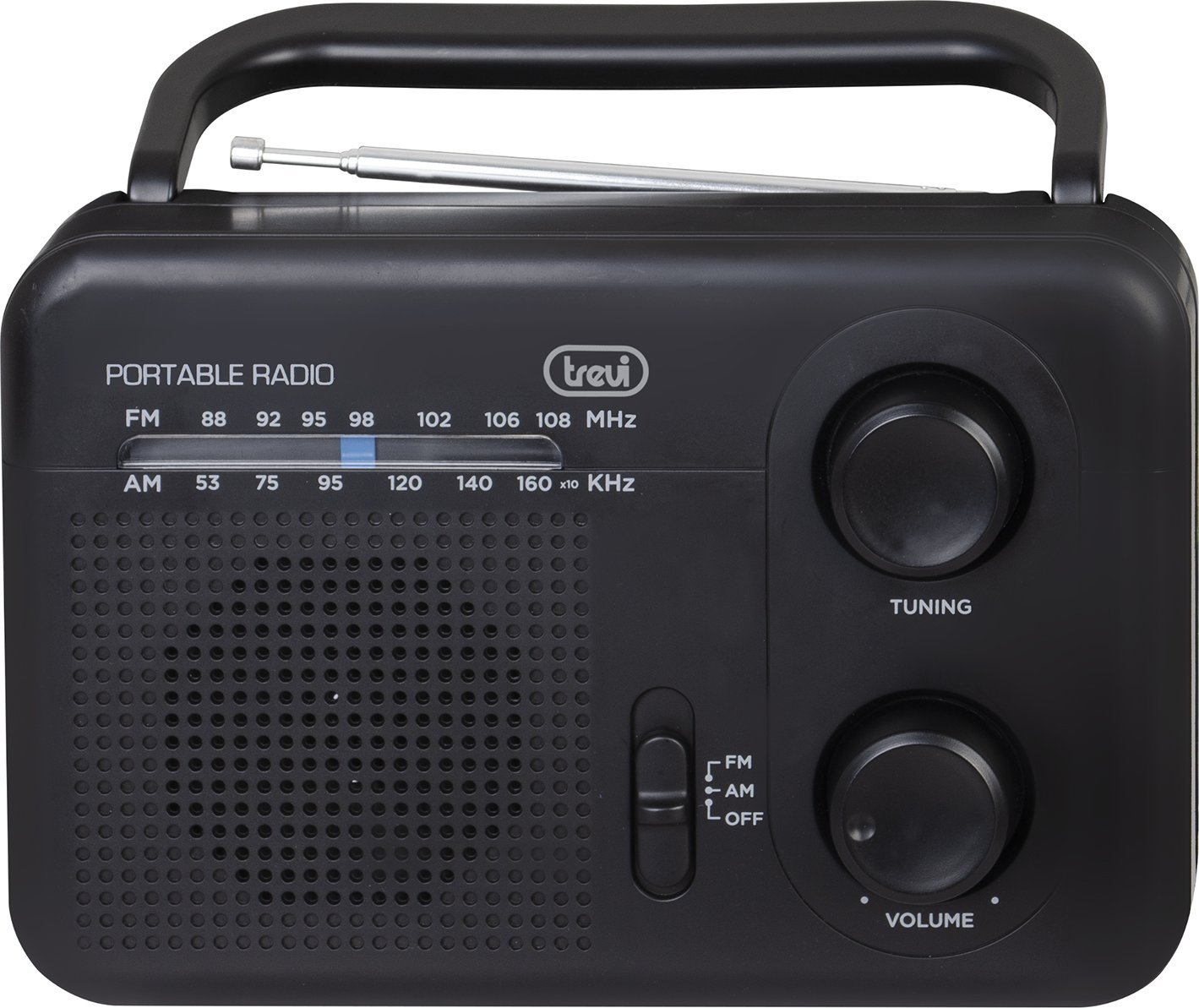 Radio portative Trevi RA7F6400, AM FM, e zezë