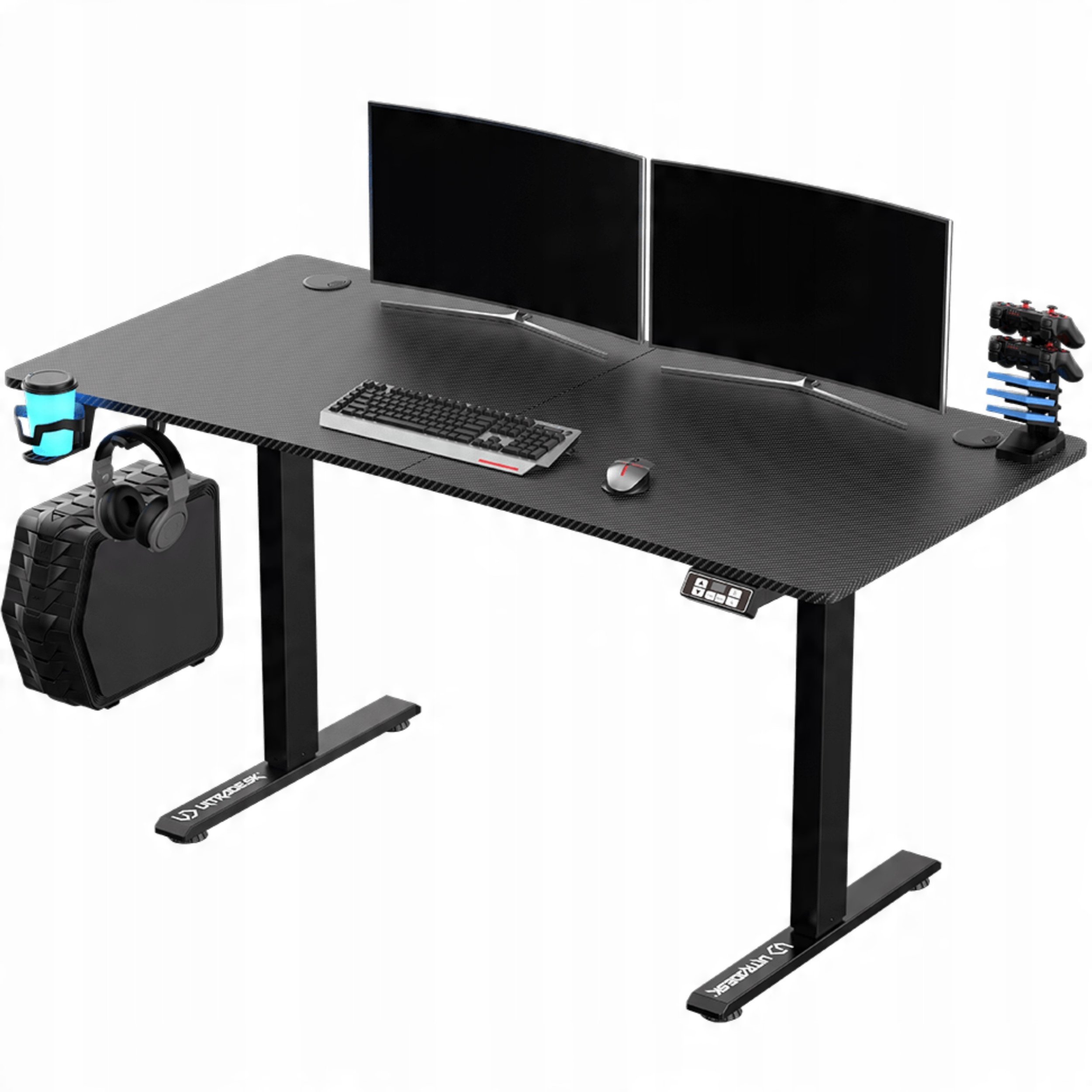 Tavolinë lojërash ULTRADESK Level V2, elektrike, 140x68 cm, e zezë