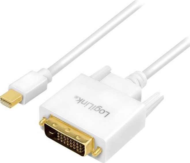 Kabllo LogiLink DisplayPort Mini në DVI-D, 1.8m, e bardhë