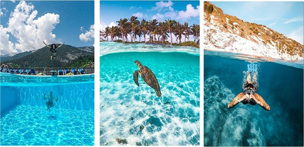 Strehë nënujore me dome TELESIN 6", 30m, dorezë notuese me shkrehës, e zezë