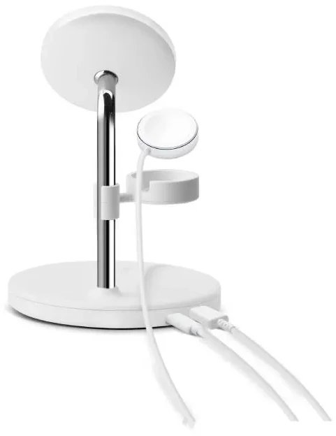 Stendë karikimi 3 në 1 Puro MagSafe, për iPhone Apple Watch dhe kufje, e bardhë